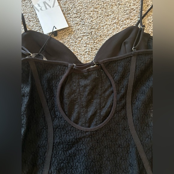 🆕 ZARA Corset Lace Black Bodysuit - Picture 7 of 8